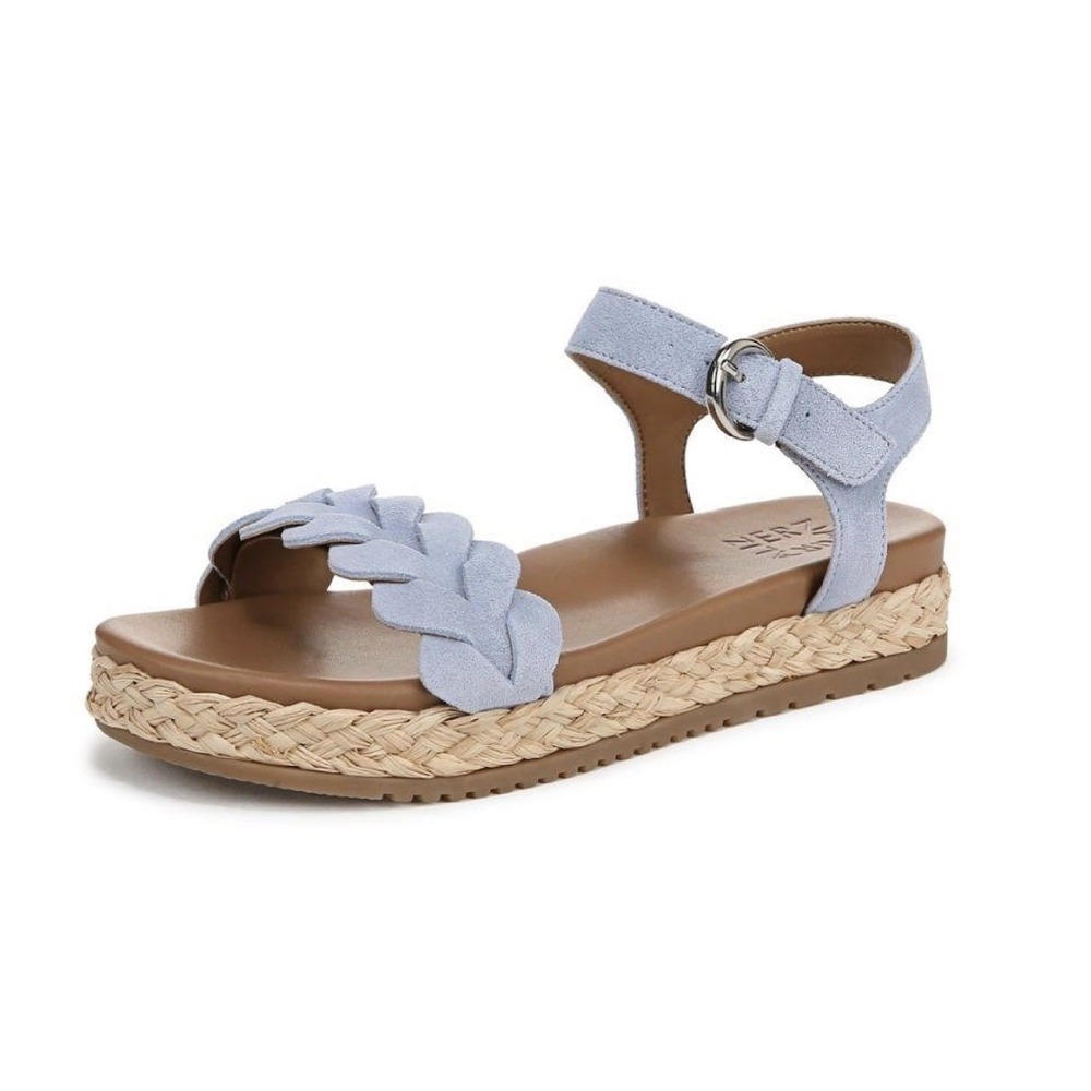 Naturalizer Neila Platform Sandal Womens Size 11 Blue Suede Espadrille NIB